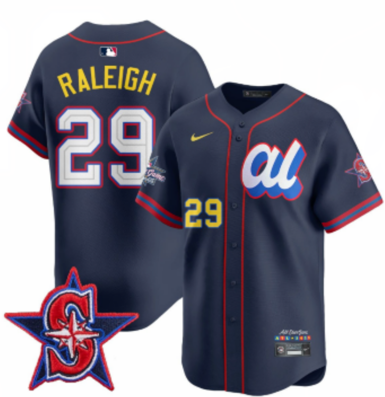 Men 2025 Seattle Mariners #29 Raleigh dark Blue All star Nike MLB Jersey style 13->more jerseys->MLB Jersey